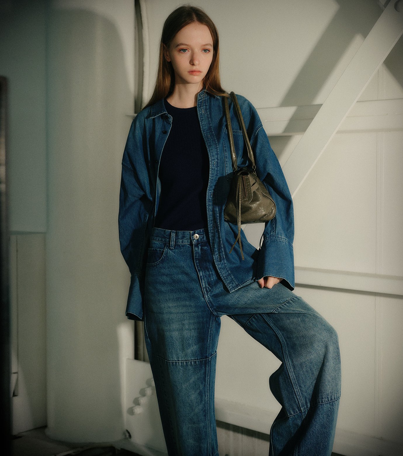 ルシェルブルー　Denim Oversized Shirt ル シェル ブルー - LE CIEL BLEU | Denim Oversized | RESTIR リステア