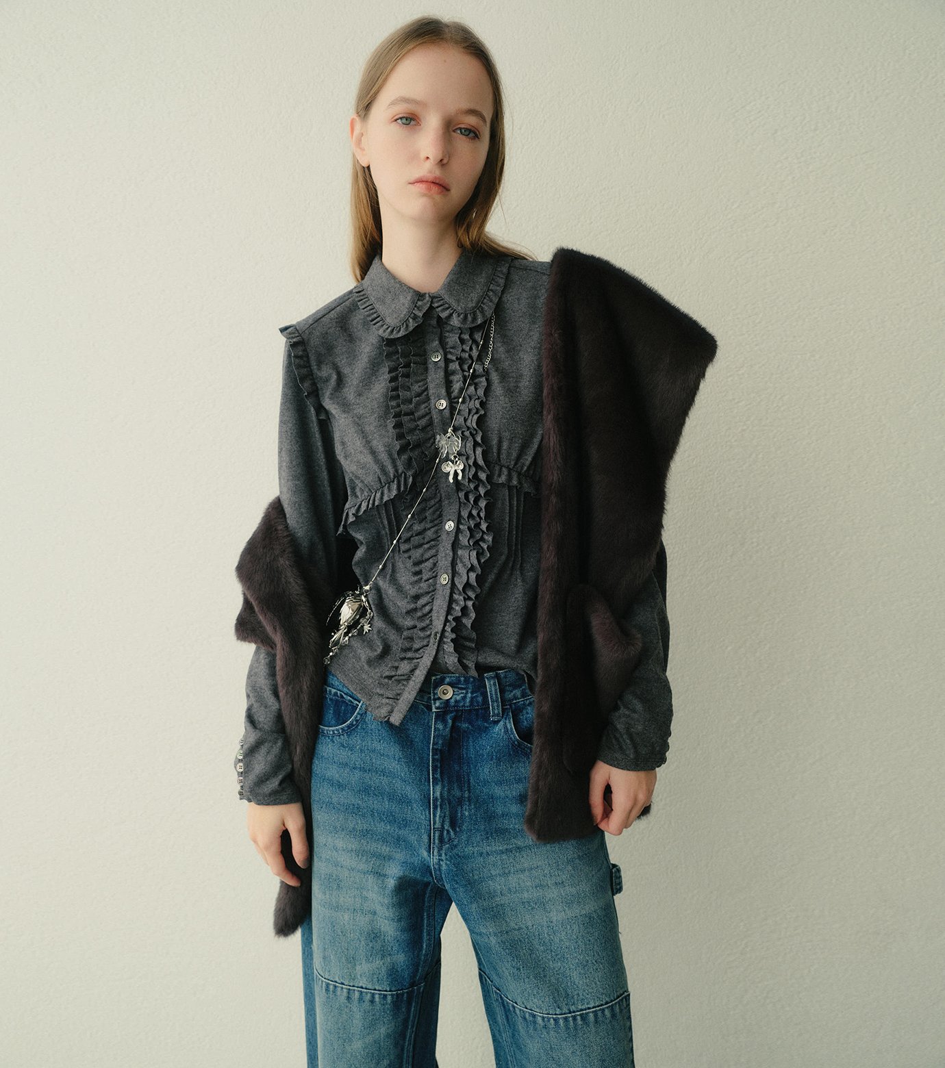 ル シェル ブルー - LE CIEL BLEU | Jersey Shirt w/Frilled | RESTIR