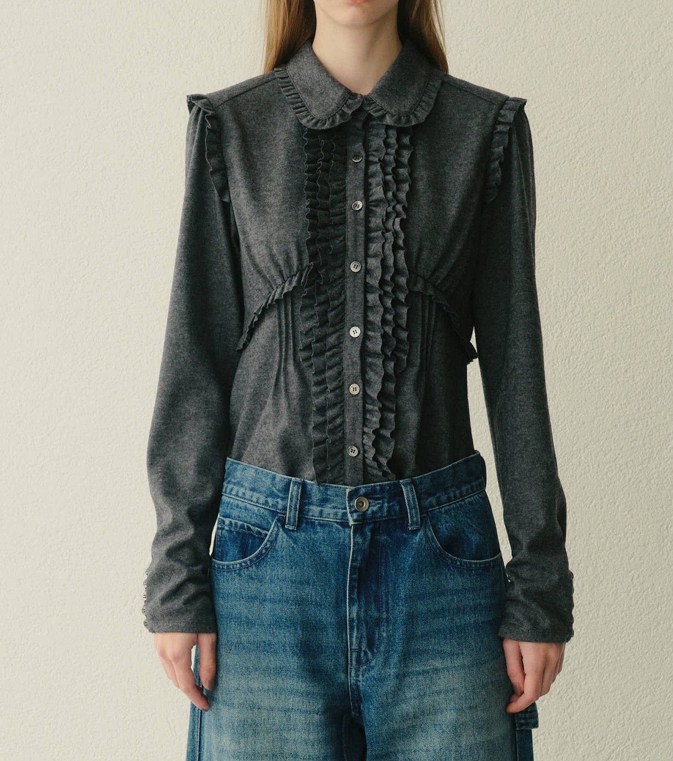 ル シェル ブルー - LE CIEL BLEU | Jersey Shirt w/Frilled | RESTIR