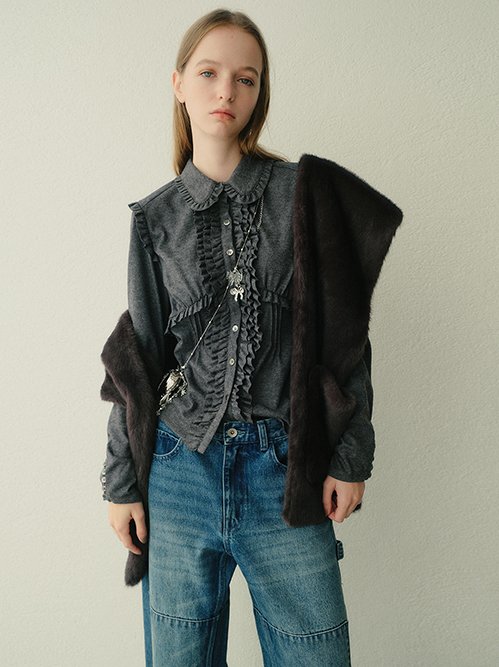 Jersey Shirt w/Frilled Details