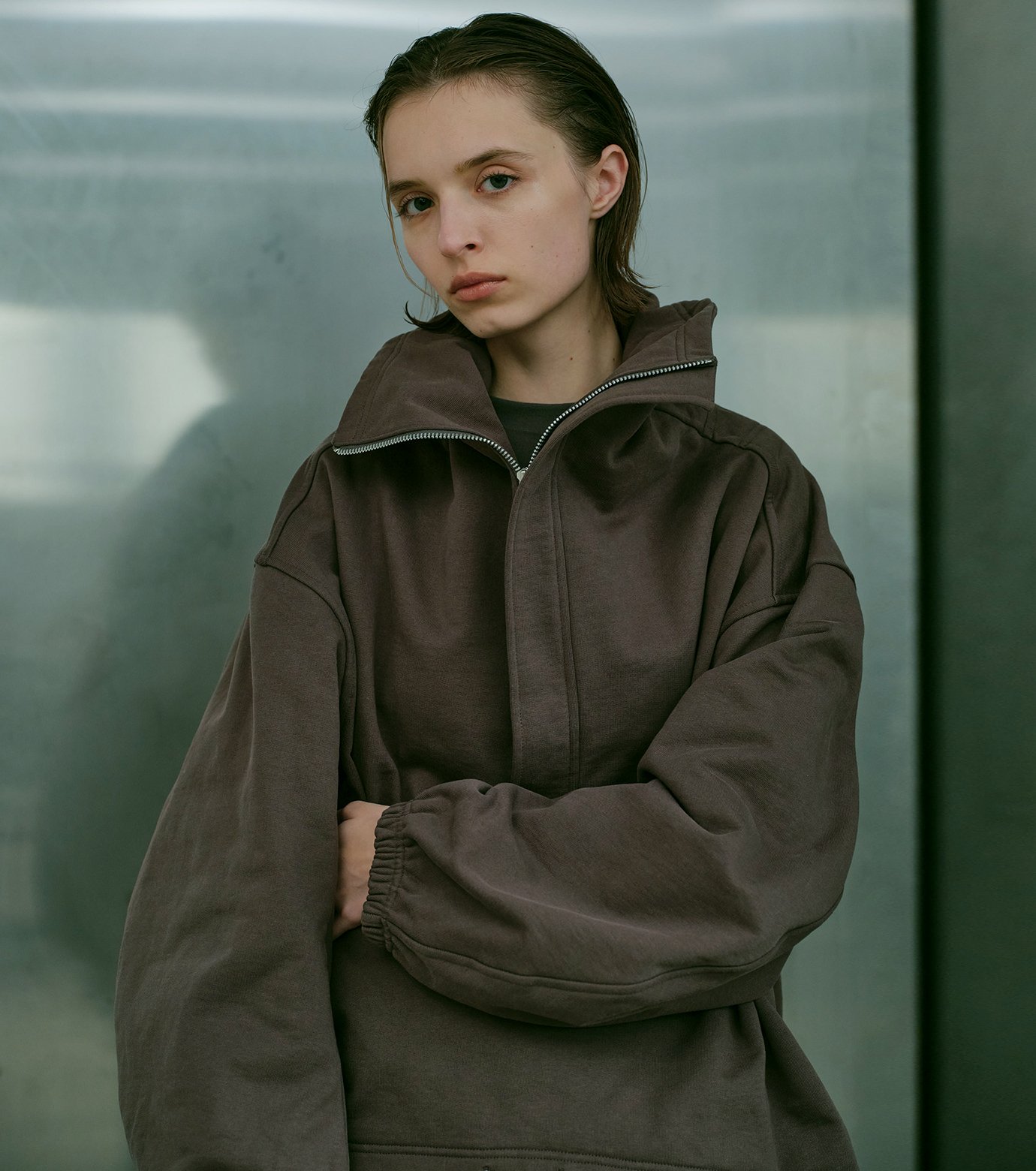 ル シェル ブルー - LE CIEL BLEU | Anorak Sweatshirt-Charcoal