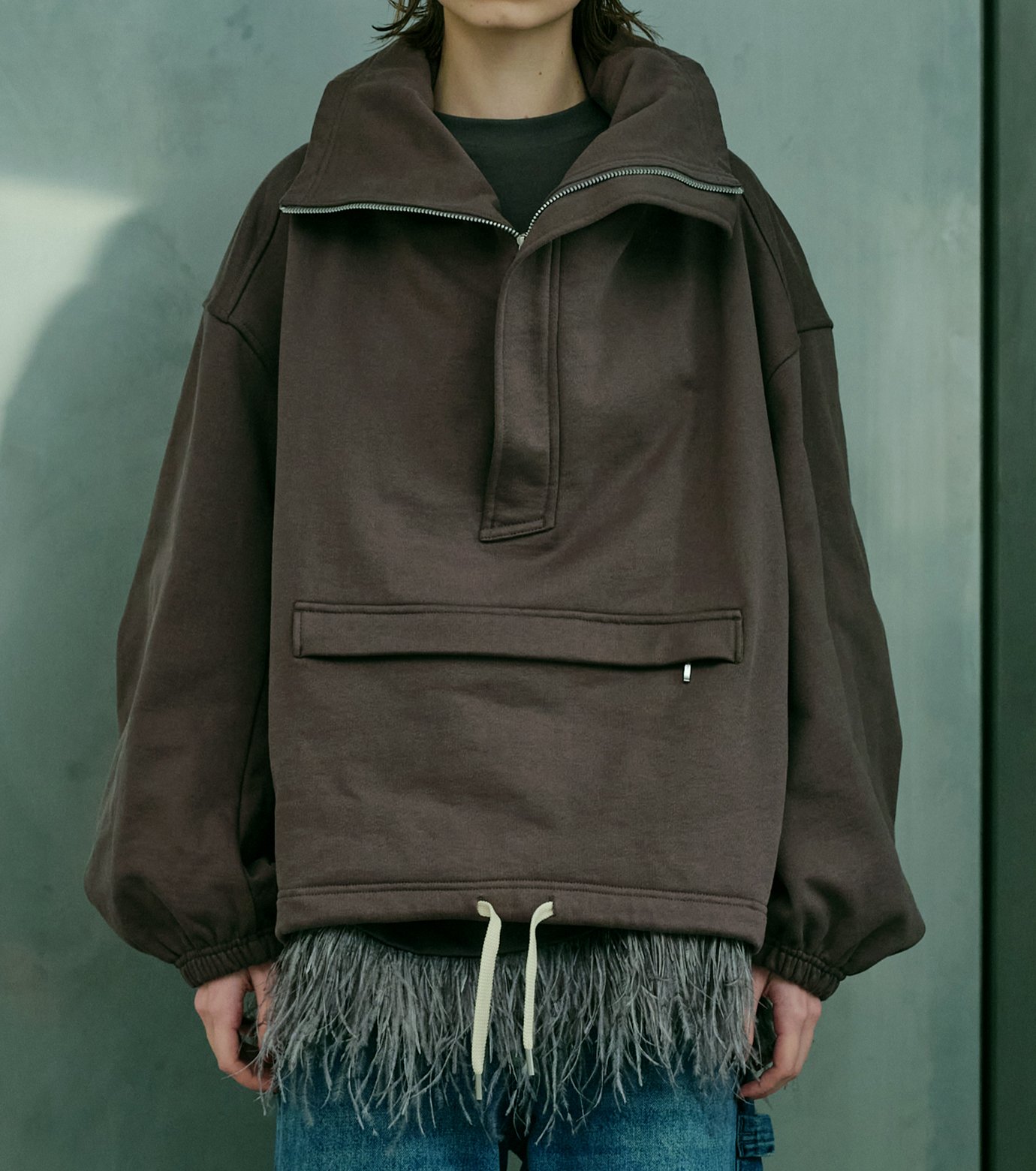 ル シェル ブルー - LE CIEL BLEU | Anorak Sweatshirt-Charcoal 