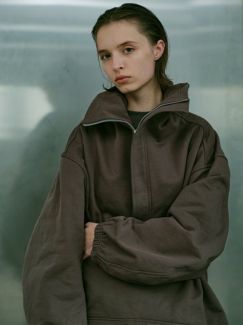 ル シェル ブルー - LE CIEL BLEU | Anorak Sweatshirt-Charcoal