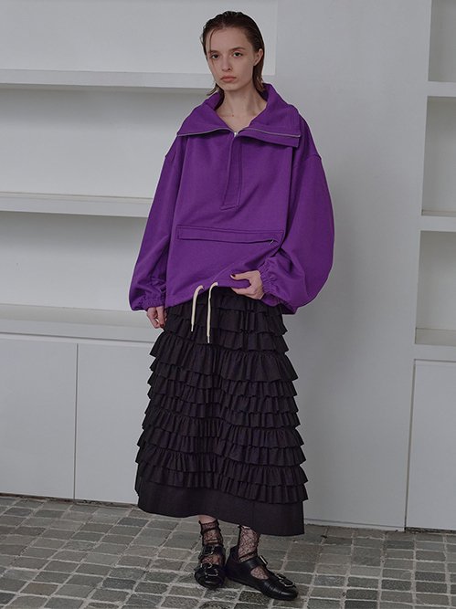 完売アイテム！LE CIEL BLEU ラッフルスリーブウール ブルゾン フリル 完売アイテム！LE CIEL BLEU ラッフルスリーブウール ブルゾン フリル