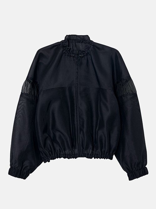 Mixed-Material Zip-Up Blouson