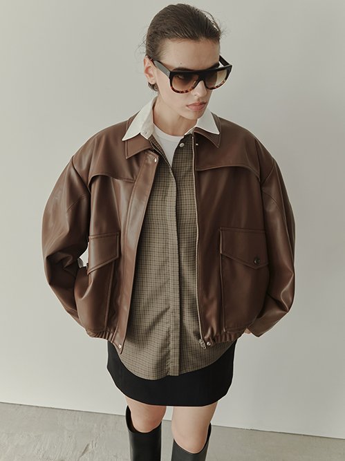 Faux Leather Blouson