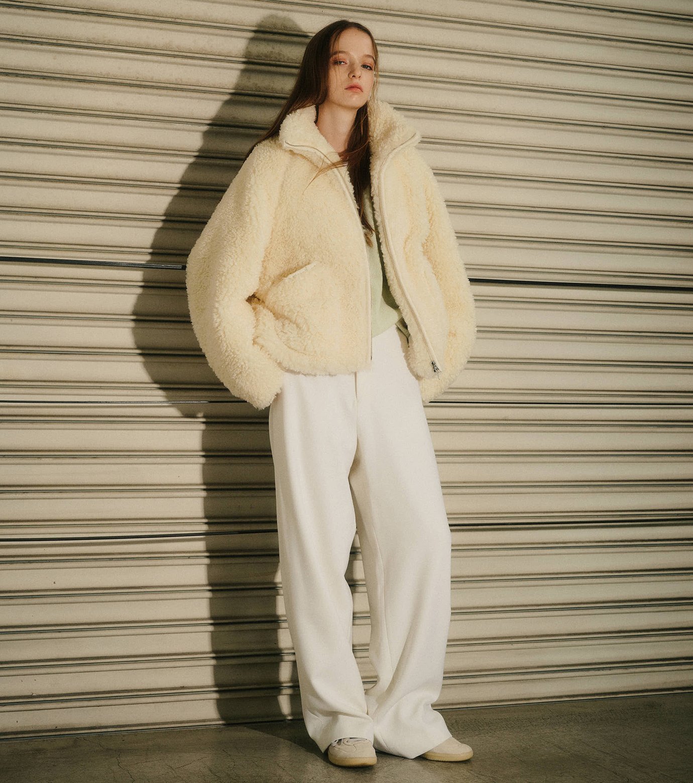 Ciel☆シェルページ ル シェル ブルー - LE CIEL BLEU | Faux Shearling Zip-Up | RESTIR