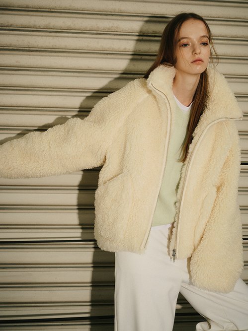 Faux Shearling Zip-Up Blouson