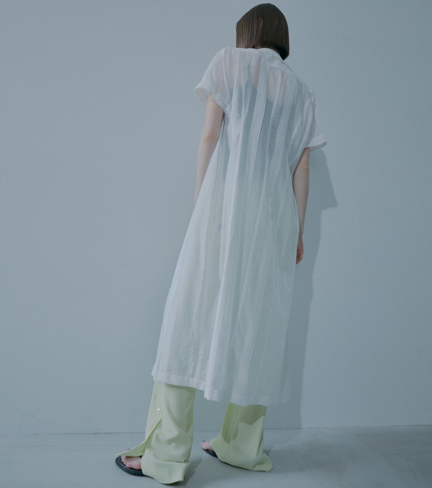 ル シェル ブルー - LE CIEL BLEU | Pleated Dress-White-36の