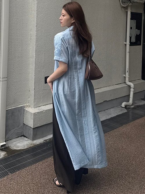 ル シェル ブルー - LE CIEL BLEU | Pleated Dress-Light | RESTIR