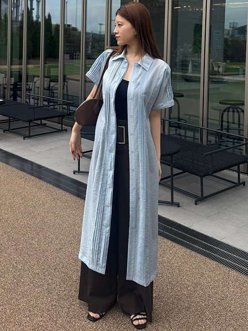 ツイードベスト☆トゥモローランド、ドゥーズィエムクラス、ルシェルブルー、シップス ル シェル ブルー - LE CIEL BLEU | Pleated Dress-Light | RESTIR