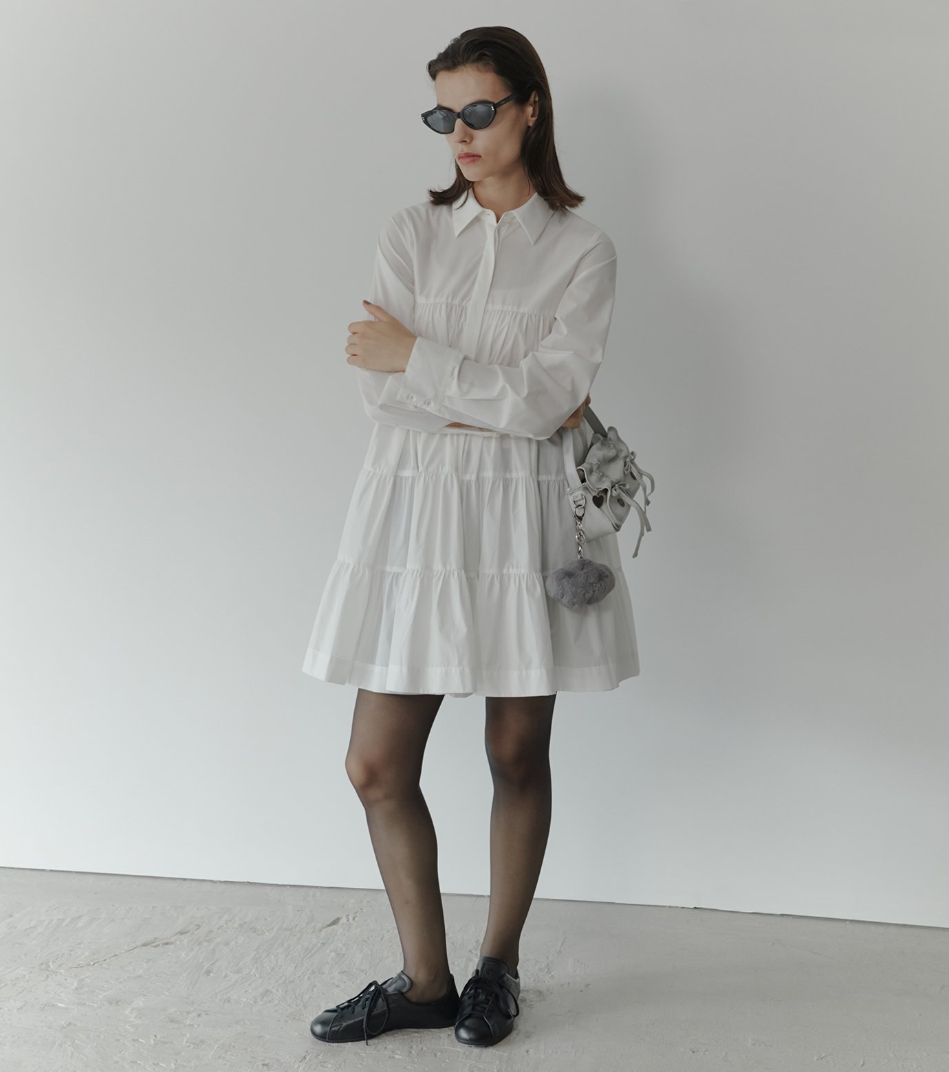 【再お値下げ】LE CIEL BLUE  BigCollarKnitBolero ル シェル ブルー - LE CIEL BLEU | Dot Jacquard Half Flare | RESTIR