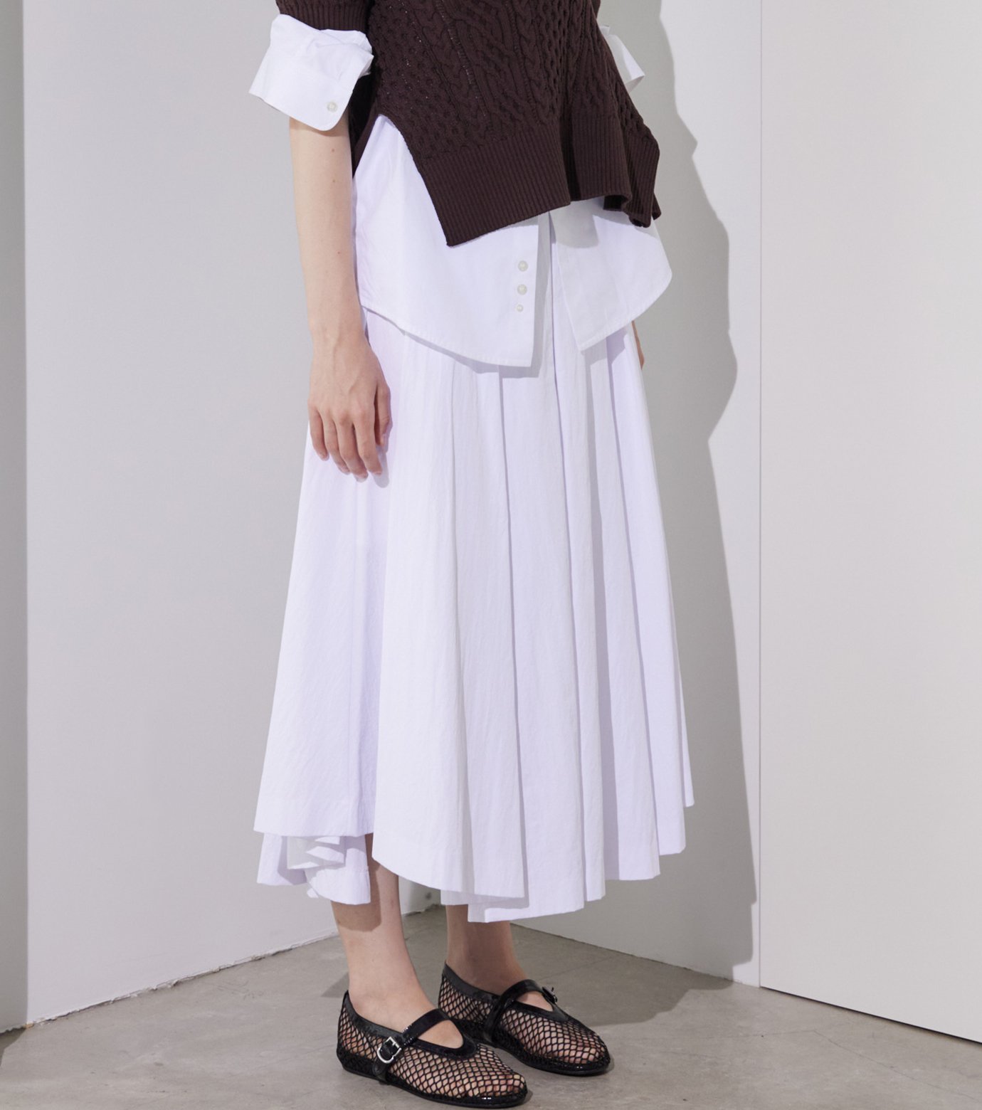 LE CIEL BLEU ジップ　スウェット　トップス ル シェル ブルー - LE CIEL BLEU | Cut Out Waist Pants-Light