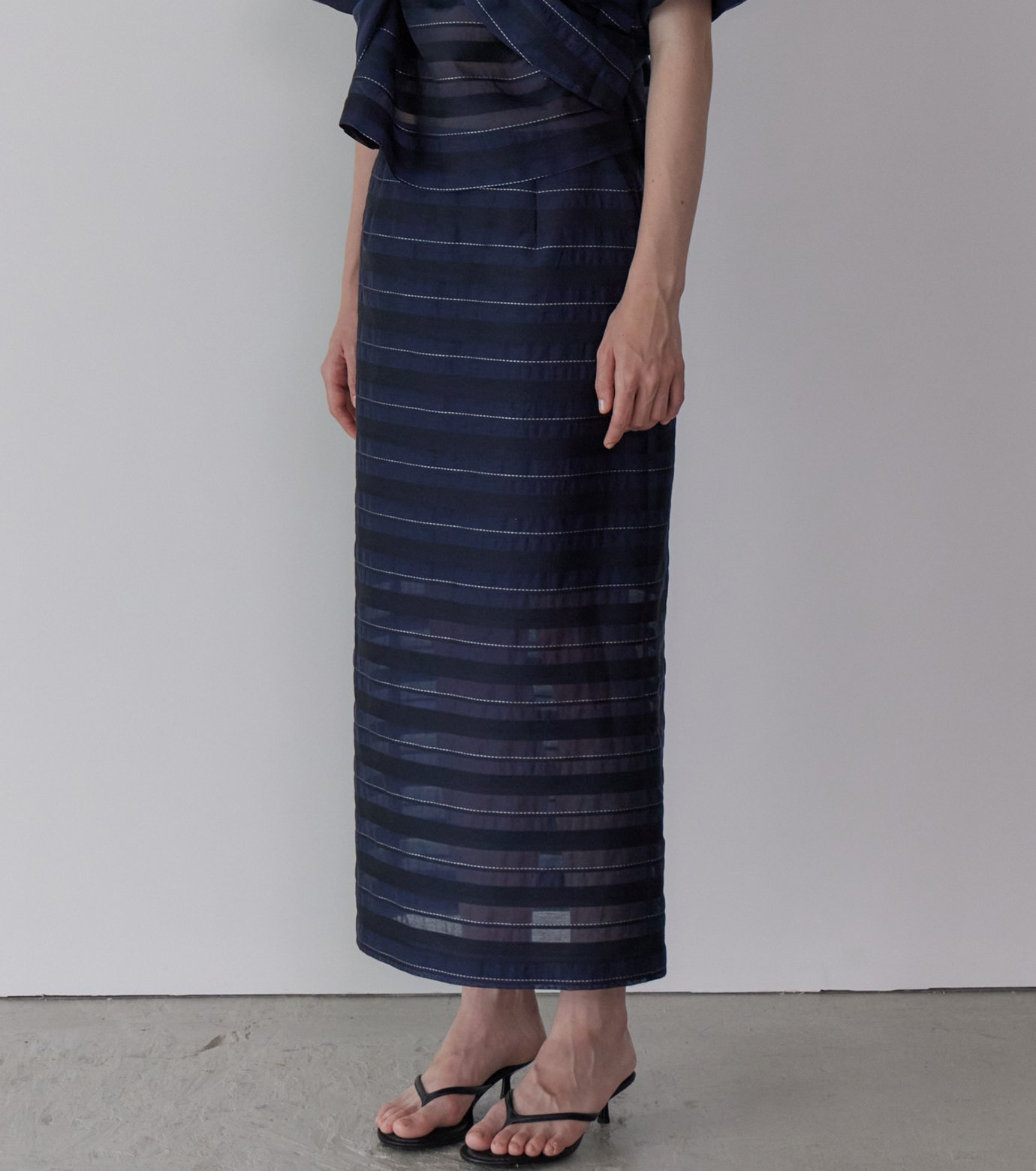 ル シェル ブルー - LE CIEL BLEU | Jacquard Sheer Stripe