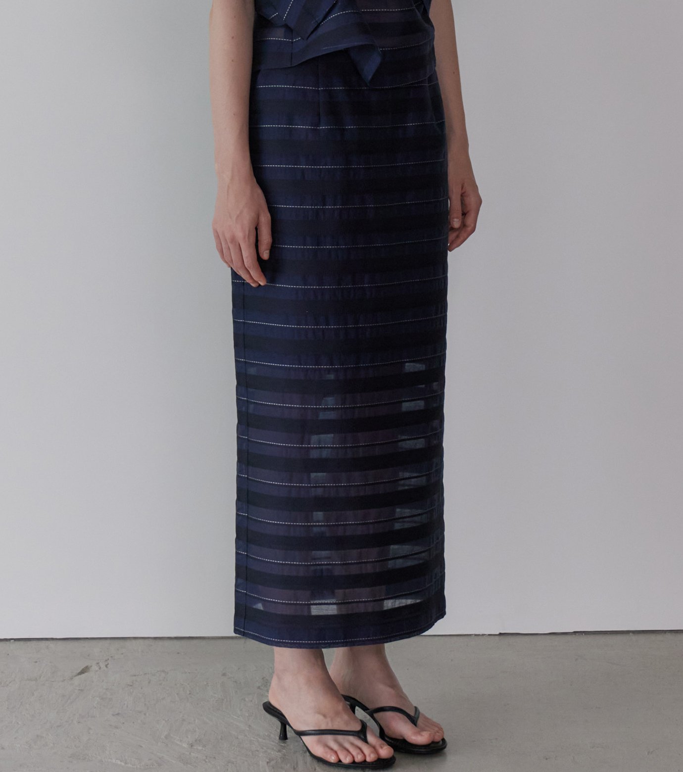 ル シェル ブルー - LE CIEL BLEU | Jacquard Sheer Stripe