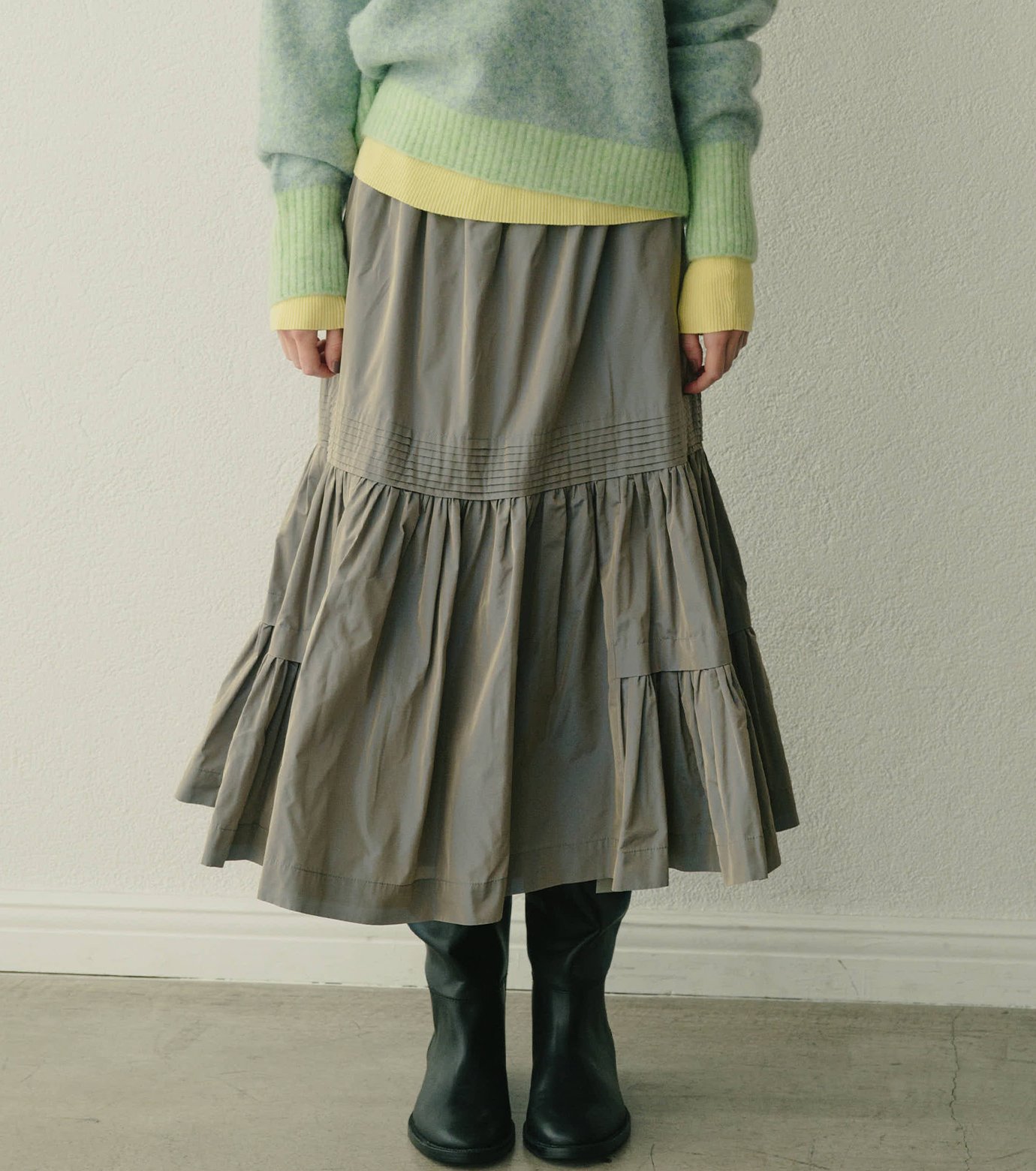 ル シェル ブルー - LE CIEL BLEU | 【ウエストゴム】Taffeta Gathered