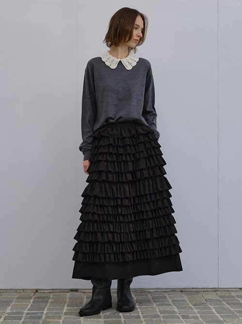 Ruffle Midi Skirt