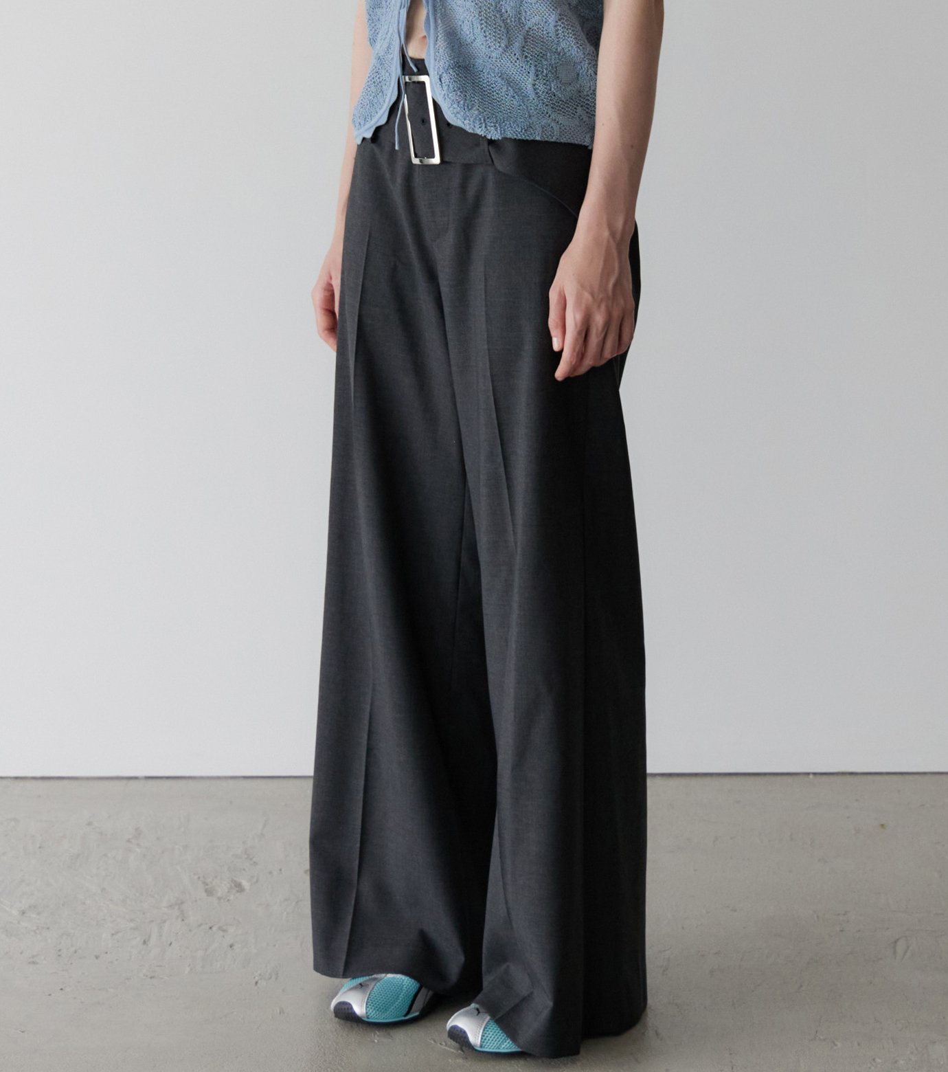 ル シェル ブルー - LE CIEL BLEU | Relaxed Fit Trousers w/Wide