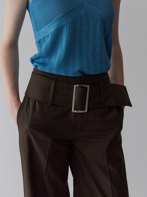 Relaxed Fit Trousers w/Wide Belt