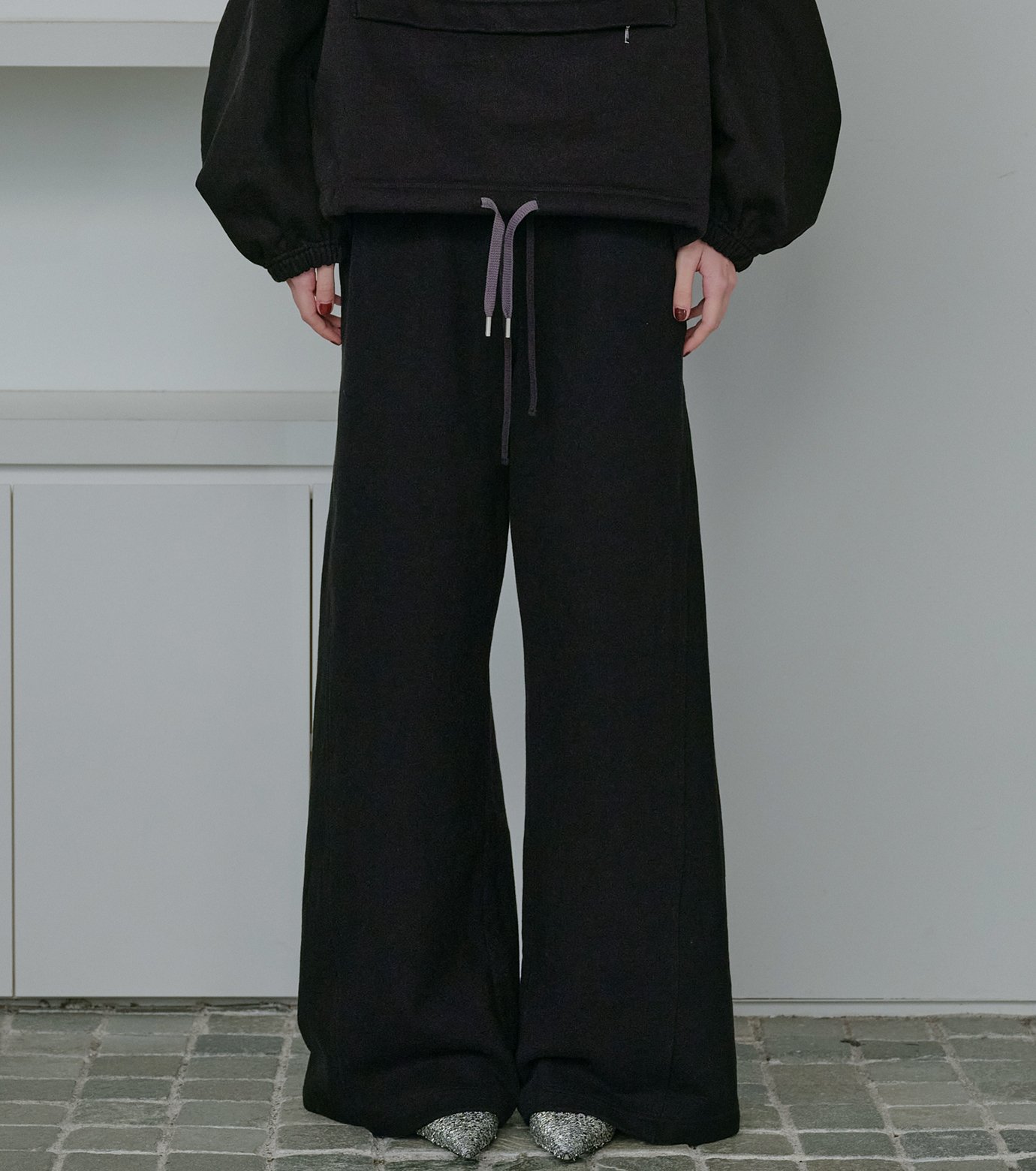 ル シェル ブルー - LE CIEL BLEU | Track Pants-Black-34Pの通販