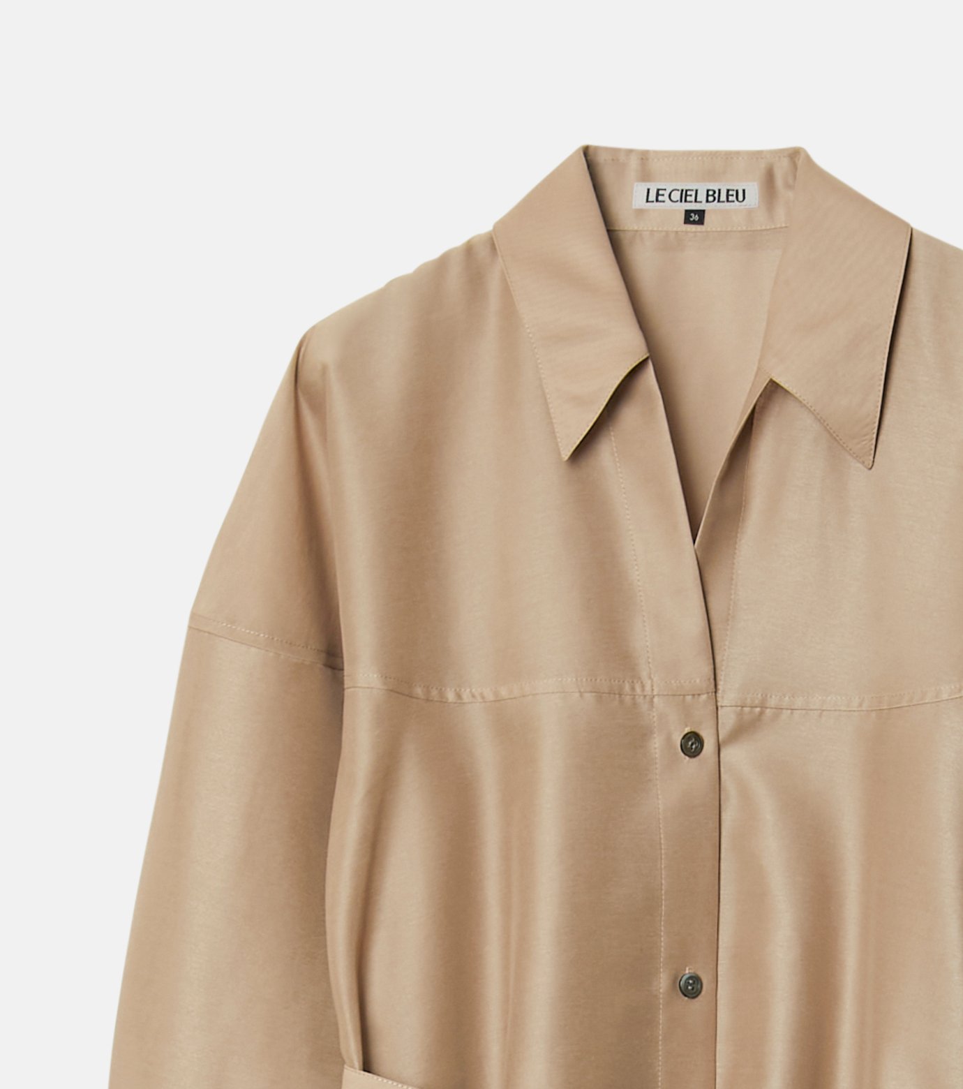 ル シェル ブルー - LE CIEL BLEU | Organza Belted Shirt | RESTIR