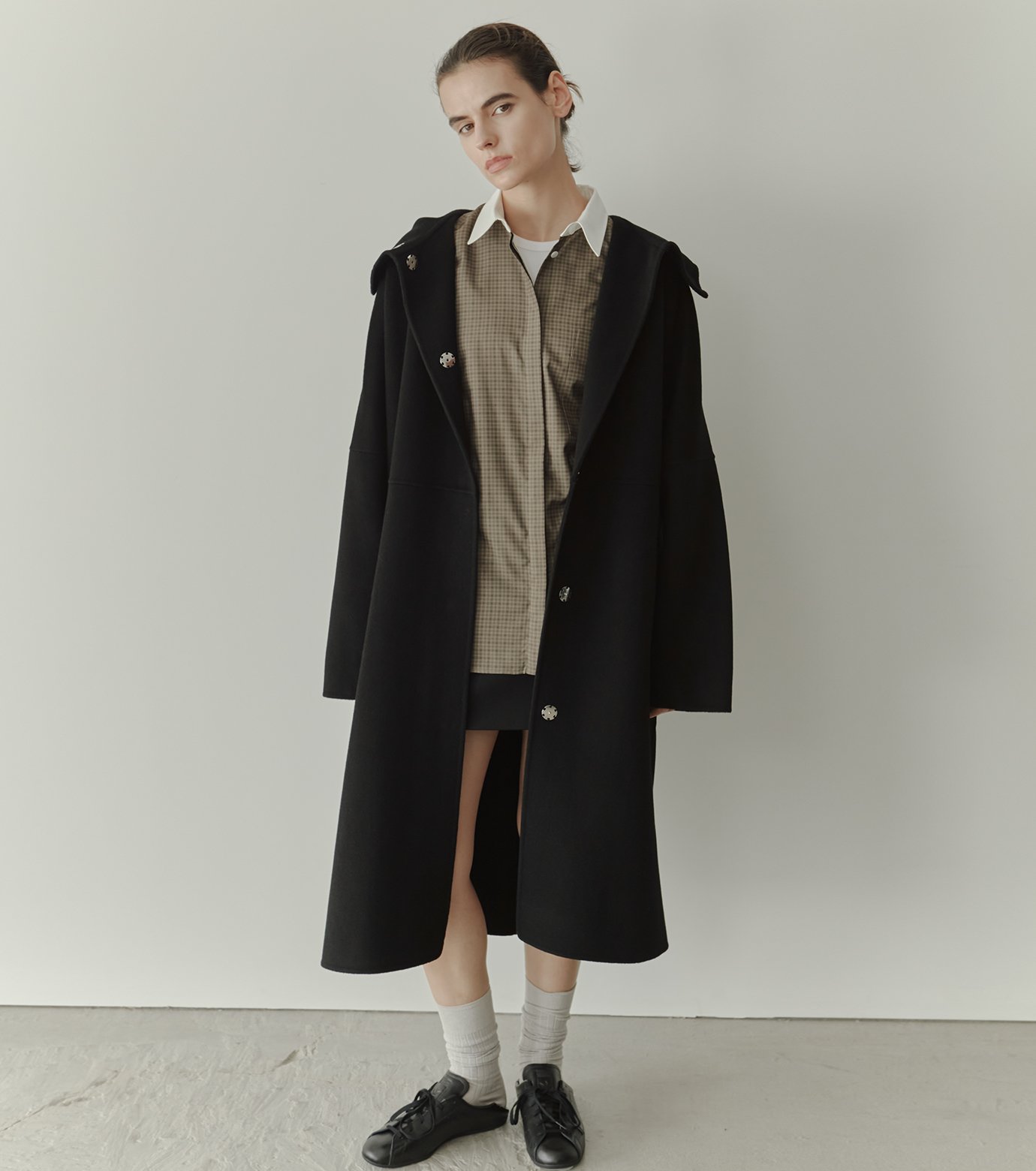 LE CIEL BLEU Hooded Double-Face Coat