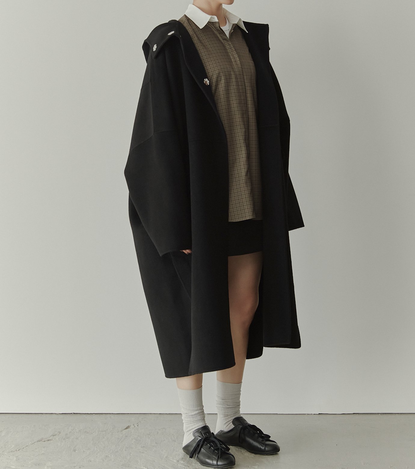 LE CIEL BLEU Hooded Double-Face Coat