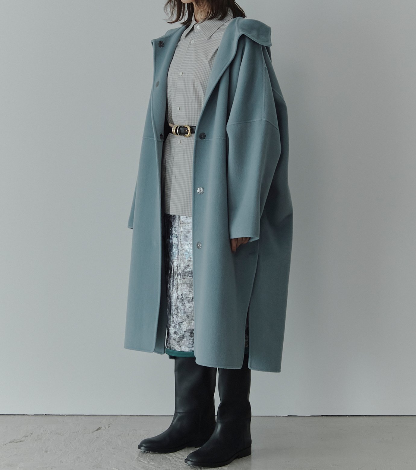 ル シェル ブルー - LE CIEL BLEU | Hooded Double-Face Coat-Light