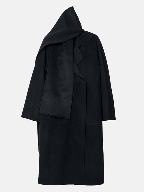 Double-Face Wrap Coat w/Matching Scarf