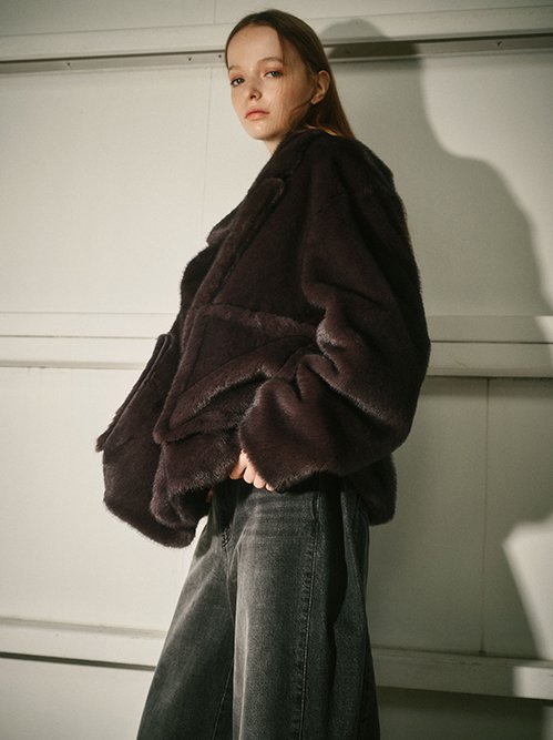 ルシェルブルー　テディベアオーバーサイズボアコート ルシェルブルー テディベアオーバーサイズボアコート - メルカリ