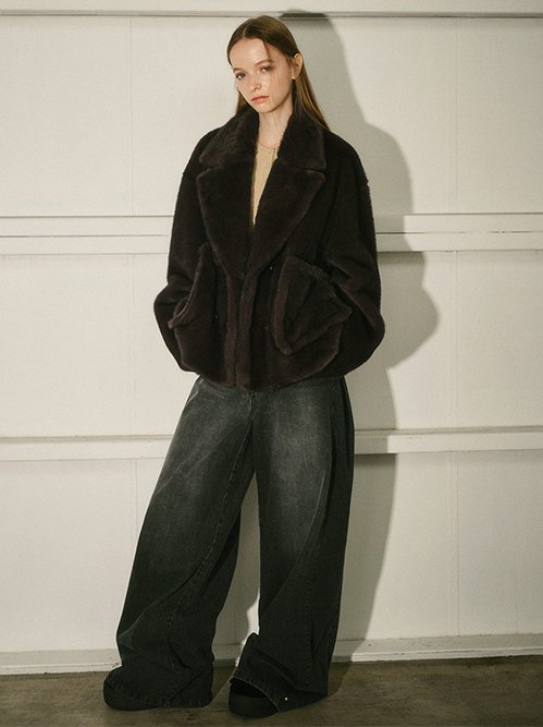 Faux Mink Peacoat