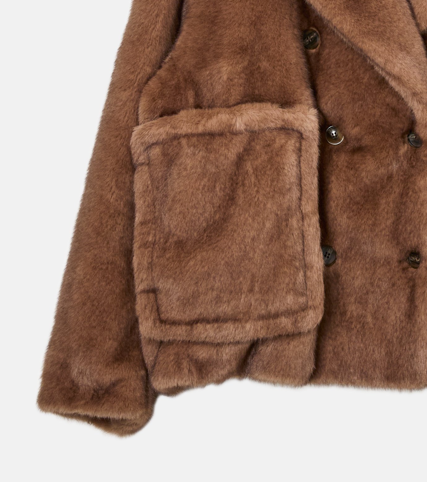 ル シェル ブルー - LE CIEL BLEU | Faux Mink Peacoat-Brown-36の通販