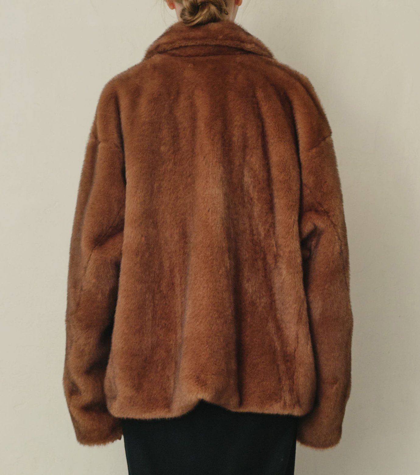 ル シェル ブルー - LE CIEL BLEU | Faux Mink Peacoat-Brown-36の通販