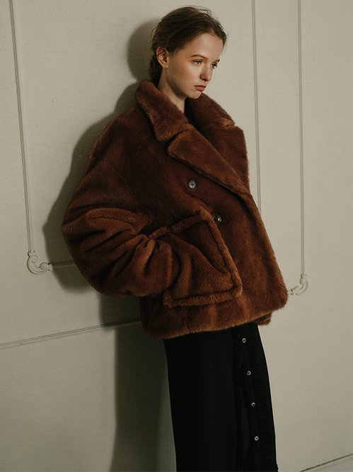 Faux Mink Peacoat