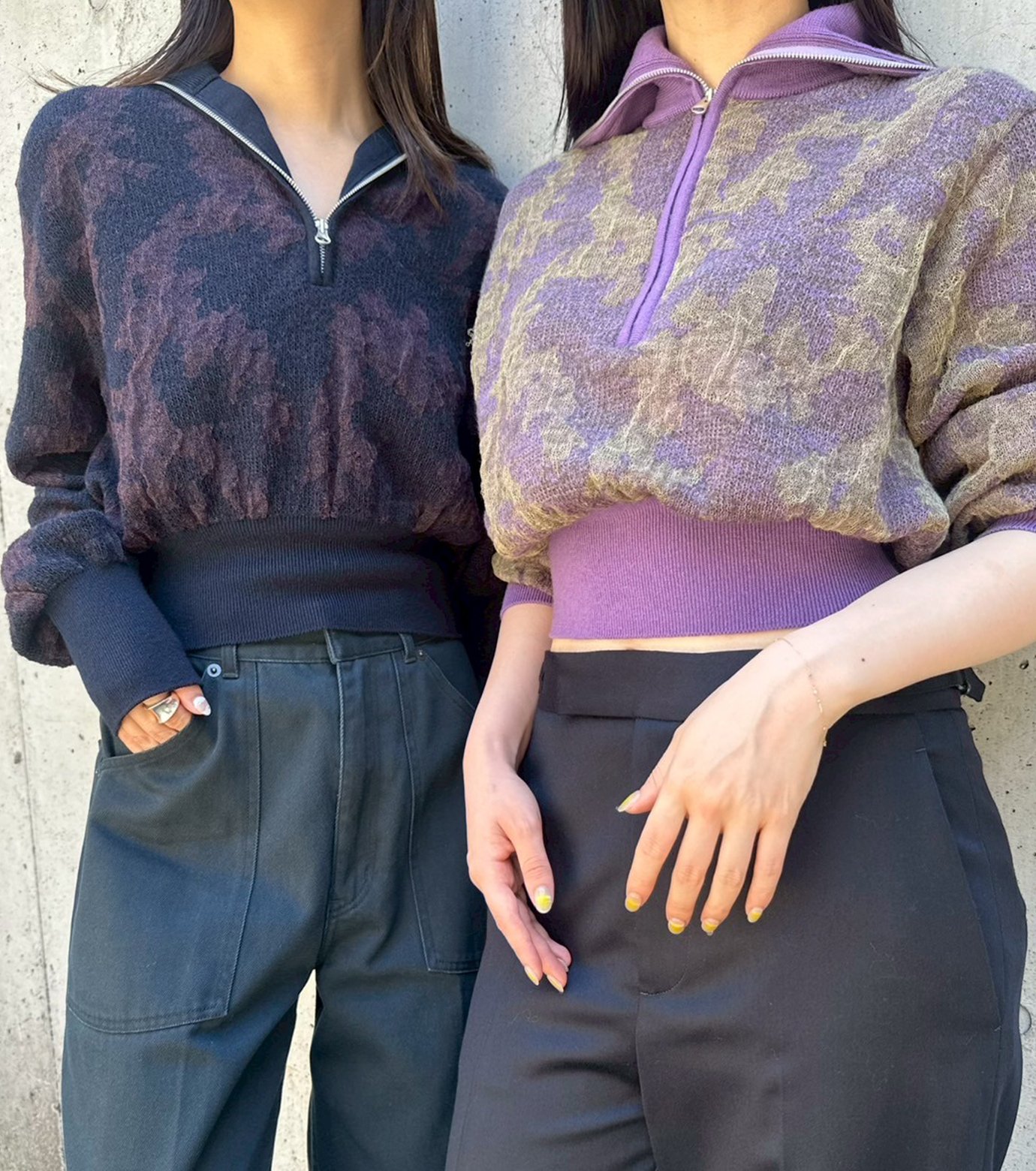 アイレネ - IRENENNE | Layered Jacquard Zip-Up | RESTIR リステア