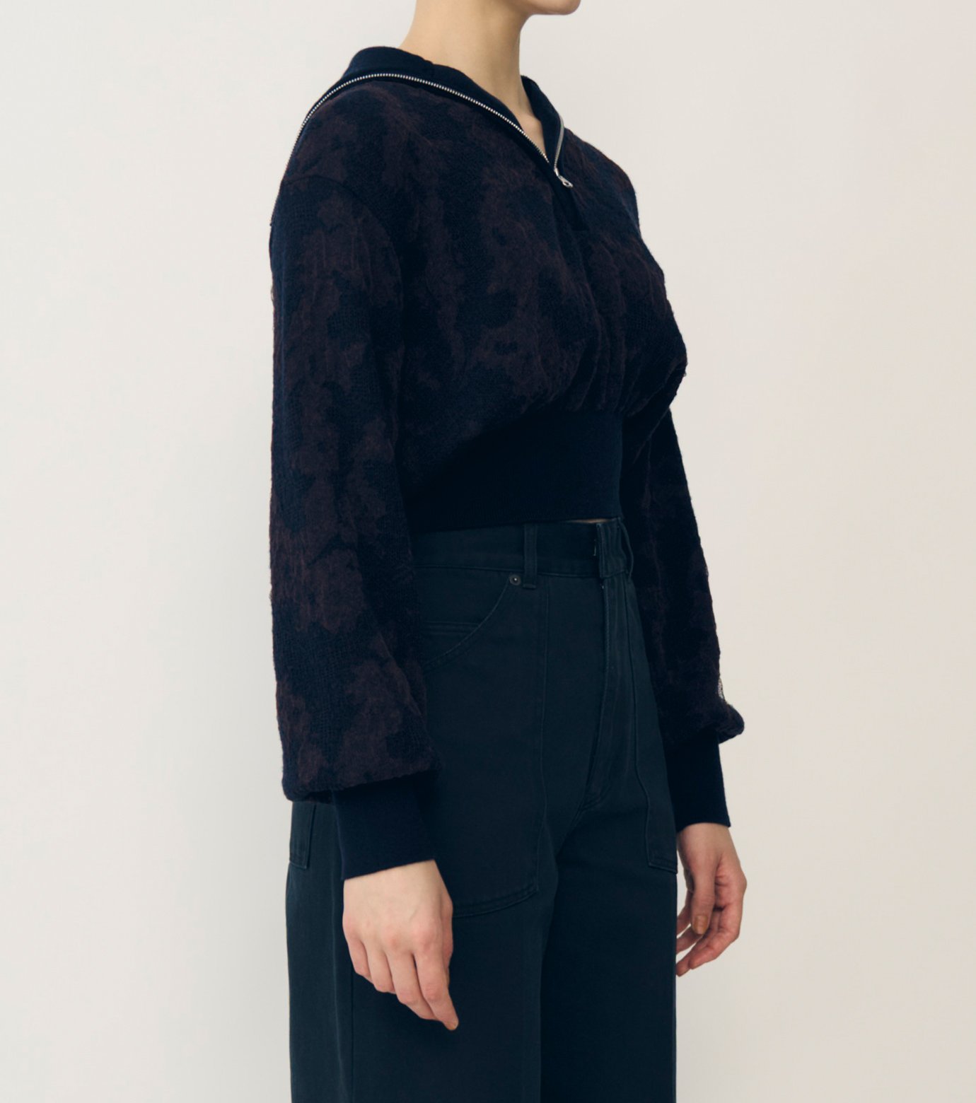 アイレネ - IRENENNE | Layered Jacquard Zip-Up | RESTIR リステア