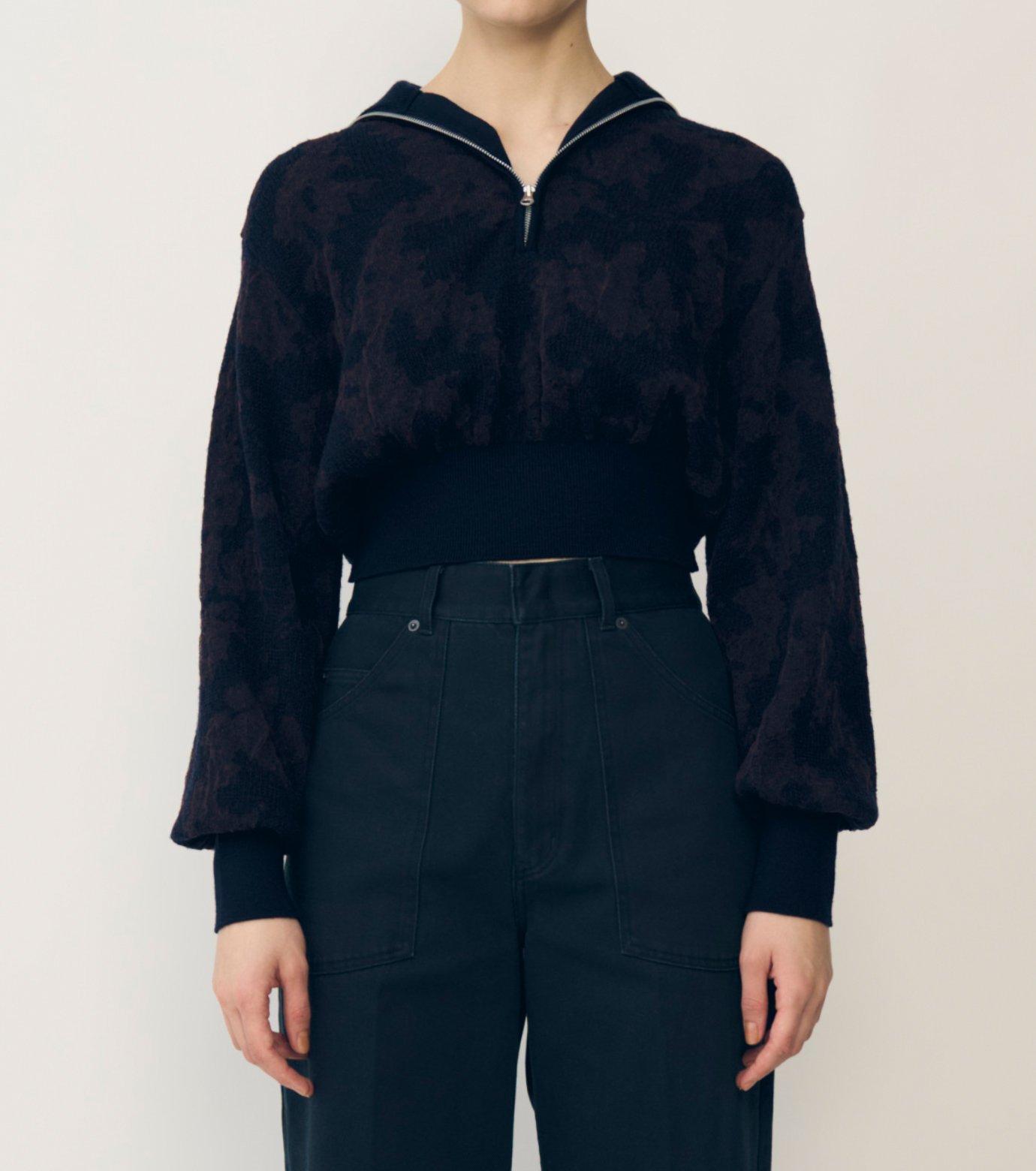 アイレネ - IRENENNE | Layered Jacquard Zip-Up | RESTIR リステア