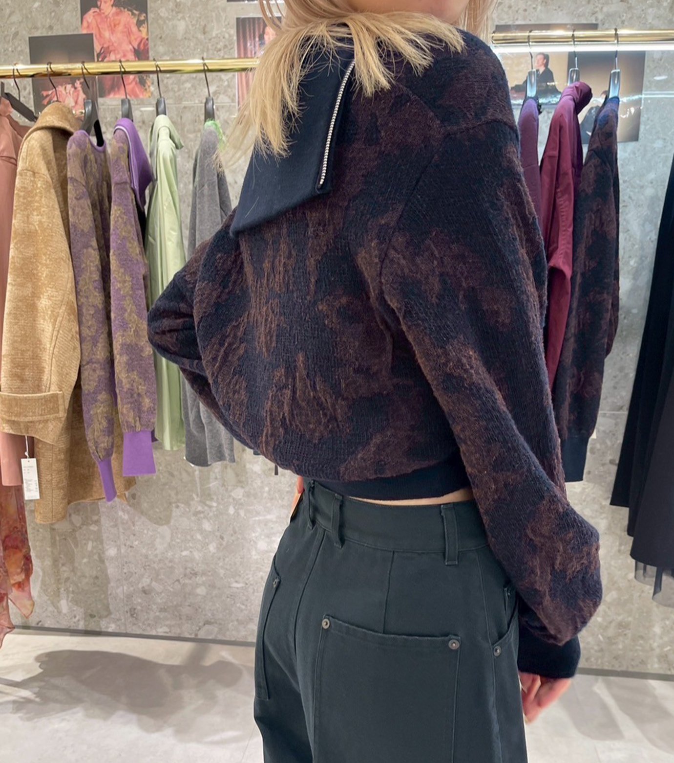 アイレネ - IRENENNE | Layered Jacquard Zip-Up | RESTIR リステア