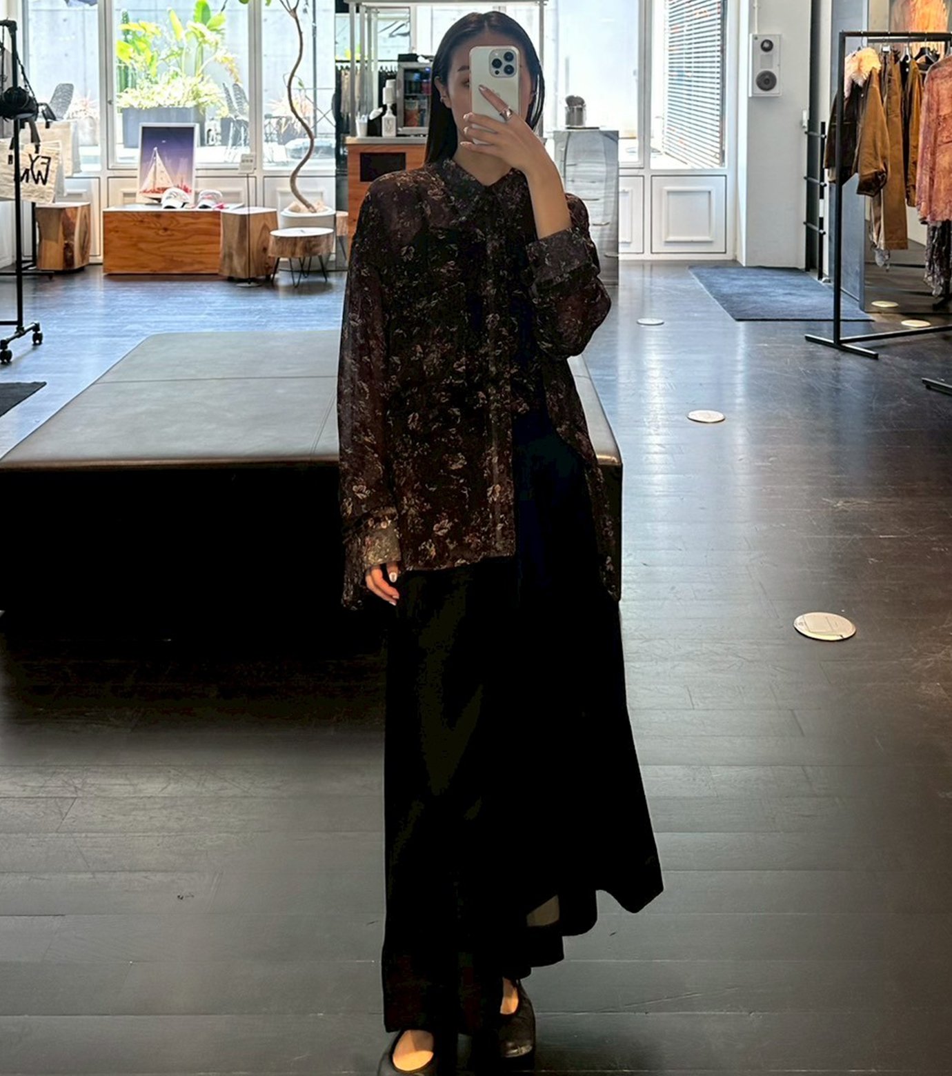 アイレネ - IRENENNE | Sheer Shirt w/Floral & Mineral | RESTIR リステア