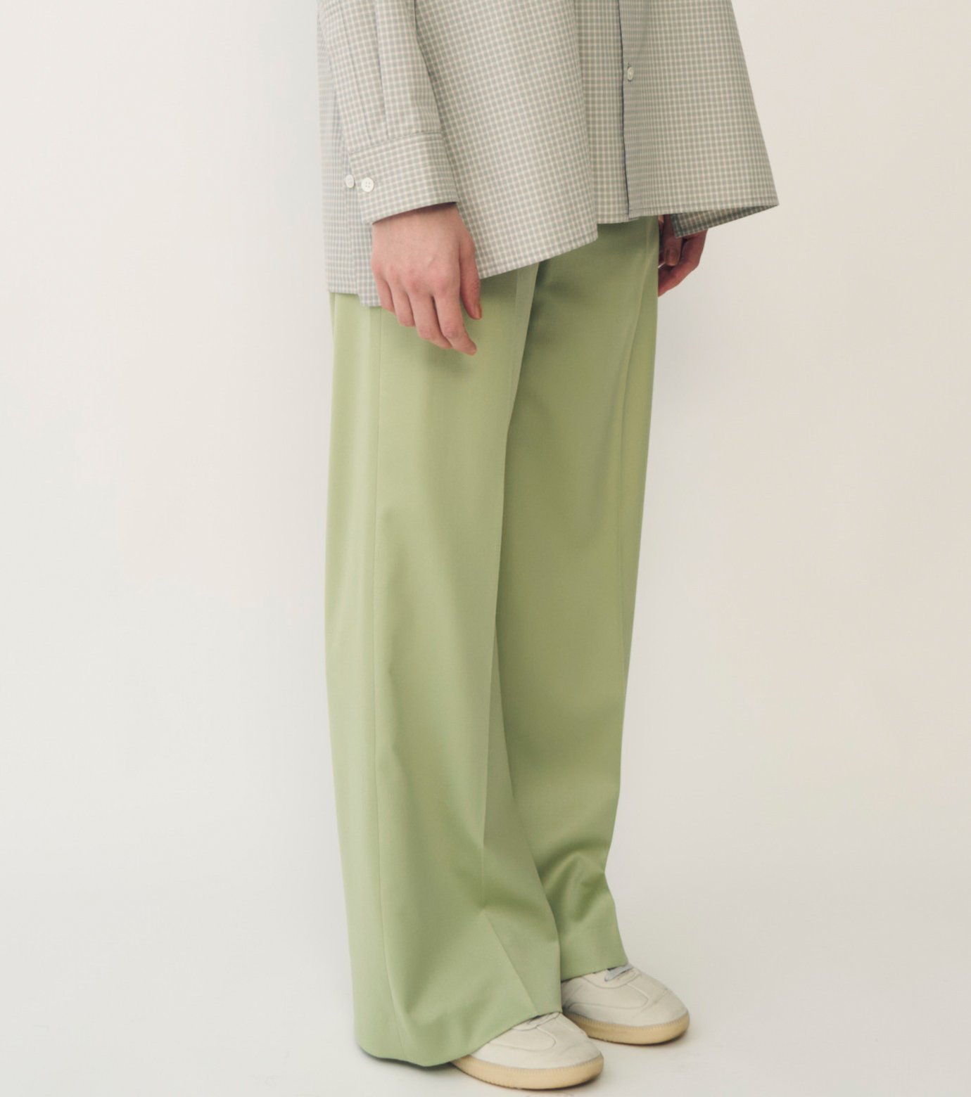 アイレネ - IRENENNE | Wool Satin Straight Pants-Light