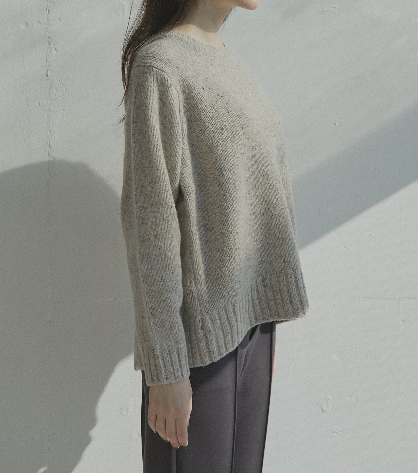 ル シェル ブルー - LE CIEL BLEU | Color Nep Knit-Beige-36の通販