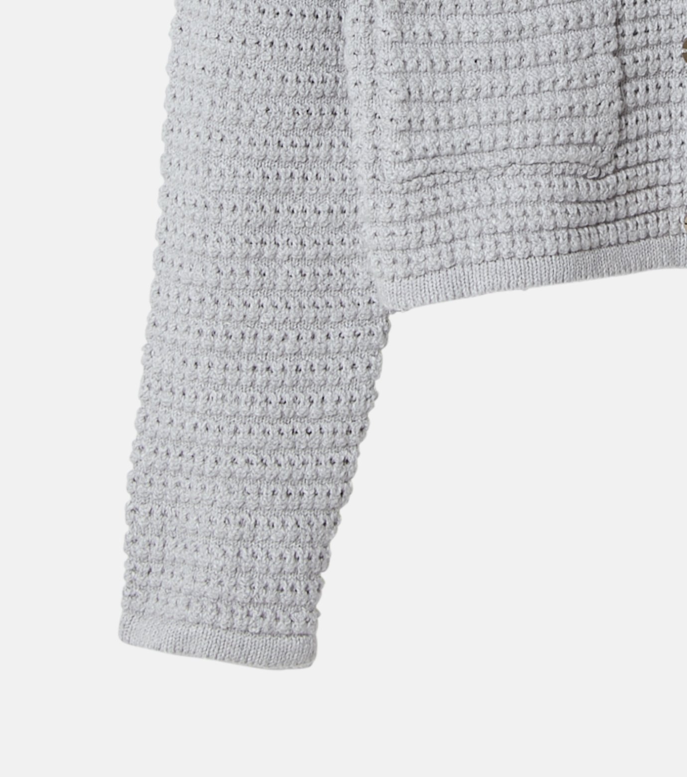 ルシェルブルー LE CIEL BLEU Waffle Knit Jacket カーディガン 27S61205 グレー サイズ：36 ル シェル ブルー - LE CIEL BLEU | Waffle Knit Jacket-Light