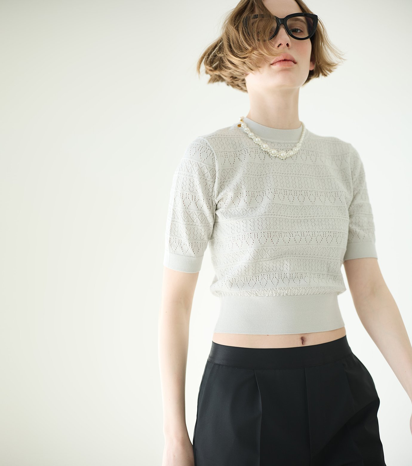 ルシェルブルーのセーターLE CIEL BLEU／ニット セール】ウールカシミヤVネックニット / Wool Cashmere V Neck