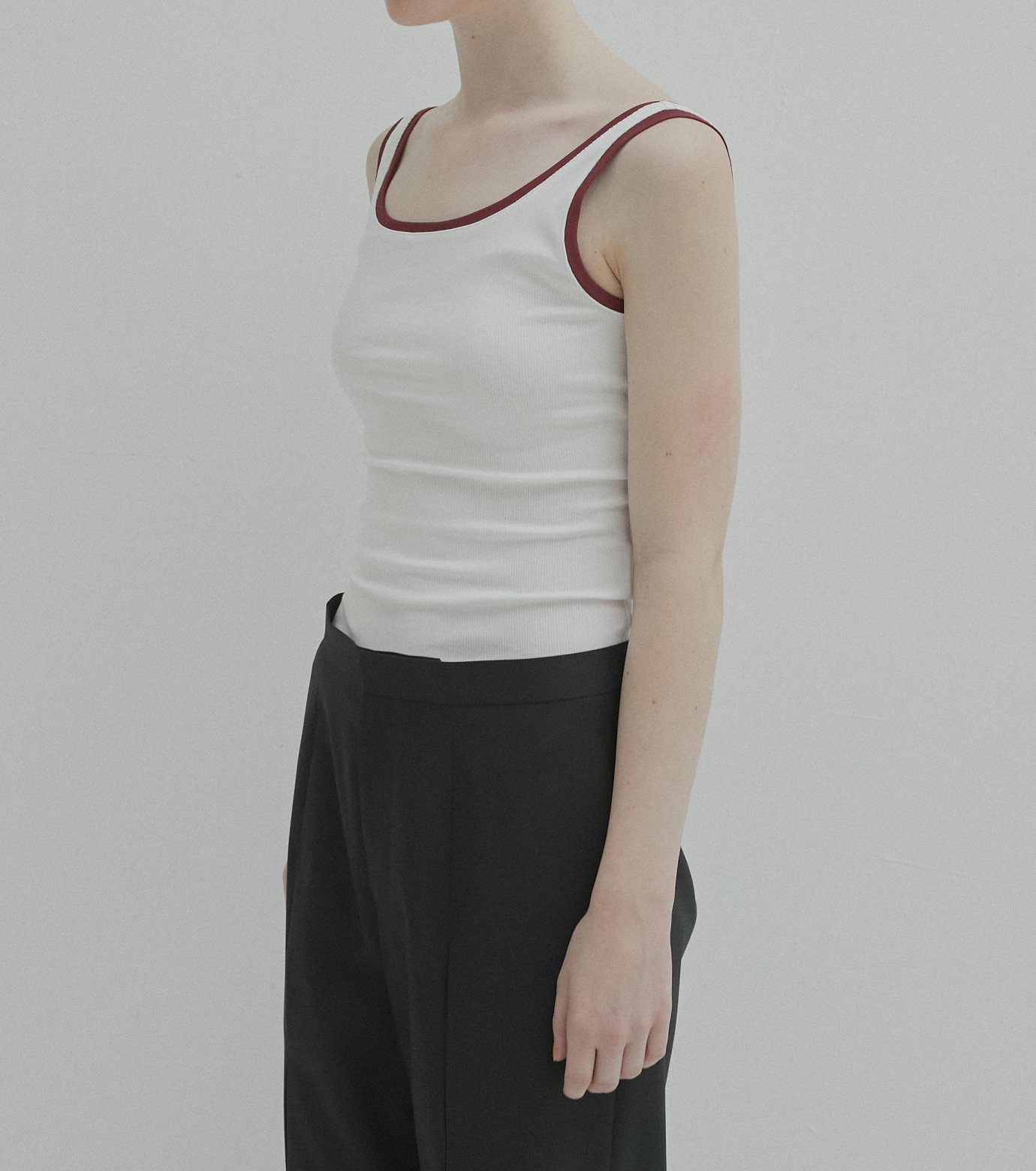 LE CIEL BLEU ジップ　スウェット　トップス ル シェル ブルー - LE CIEL BLEU | Color Trimmed Tank