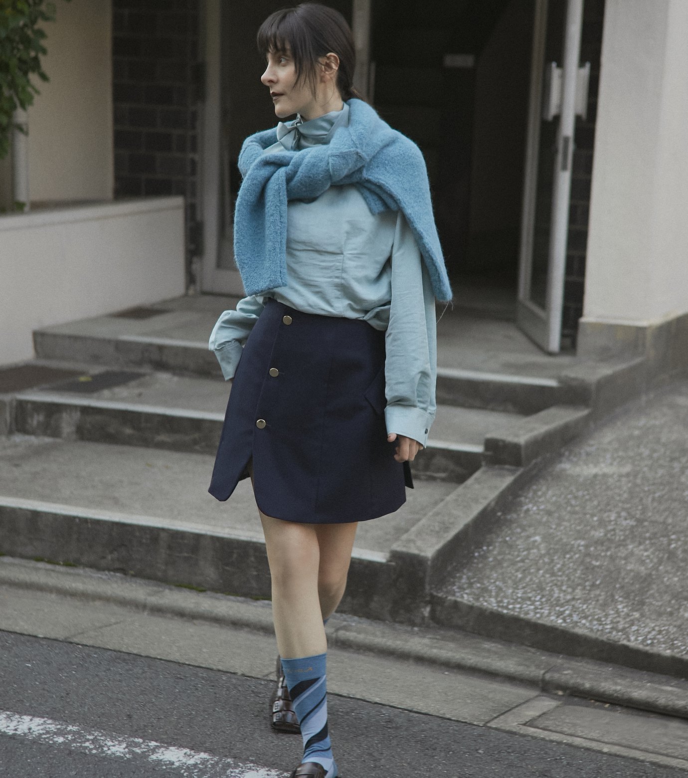 ル シェル ブルー - LE CIEL BLEU | Bow Tie Blouse-Blue-36の