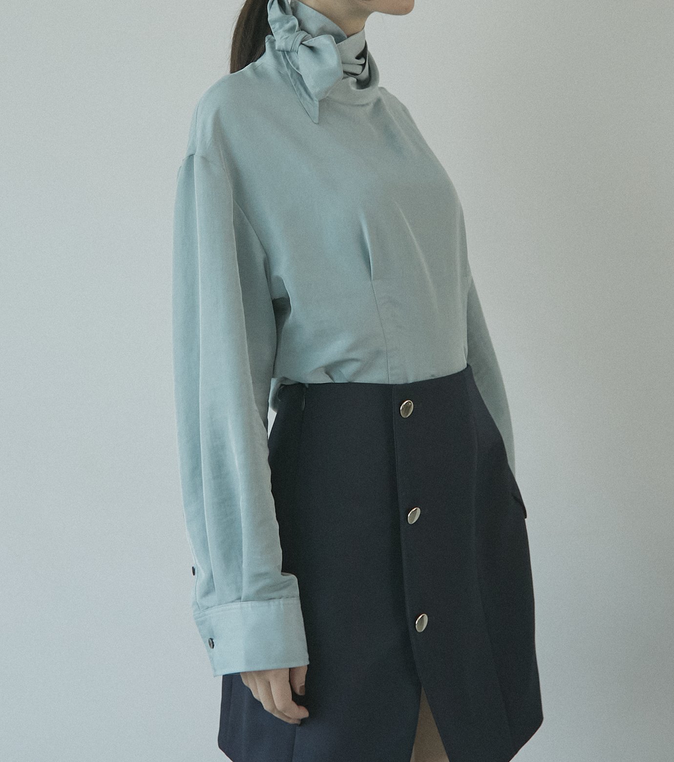 ル シェル ブルー - LE CIEL BLEU | Bow Tie Blouse-Blue-36の通販