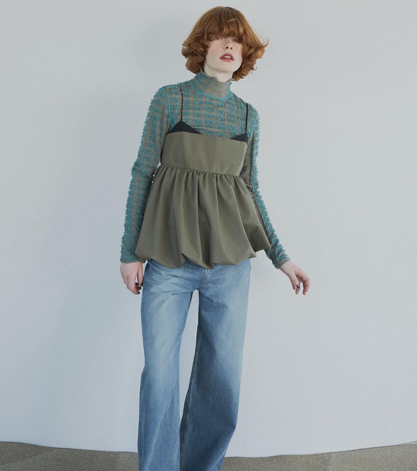 ル シェル ブルー - LE CIEL BLEU | Peplum Top-Khaki-36の通販 