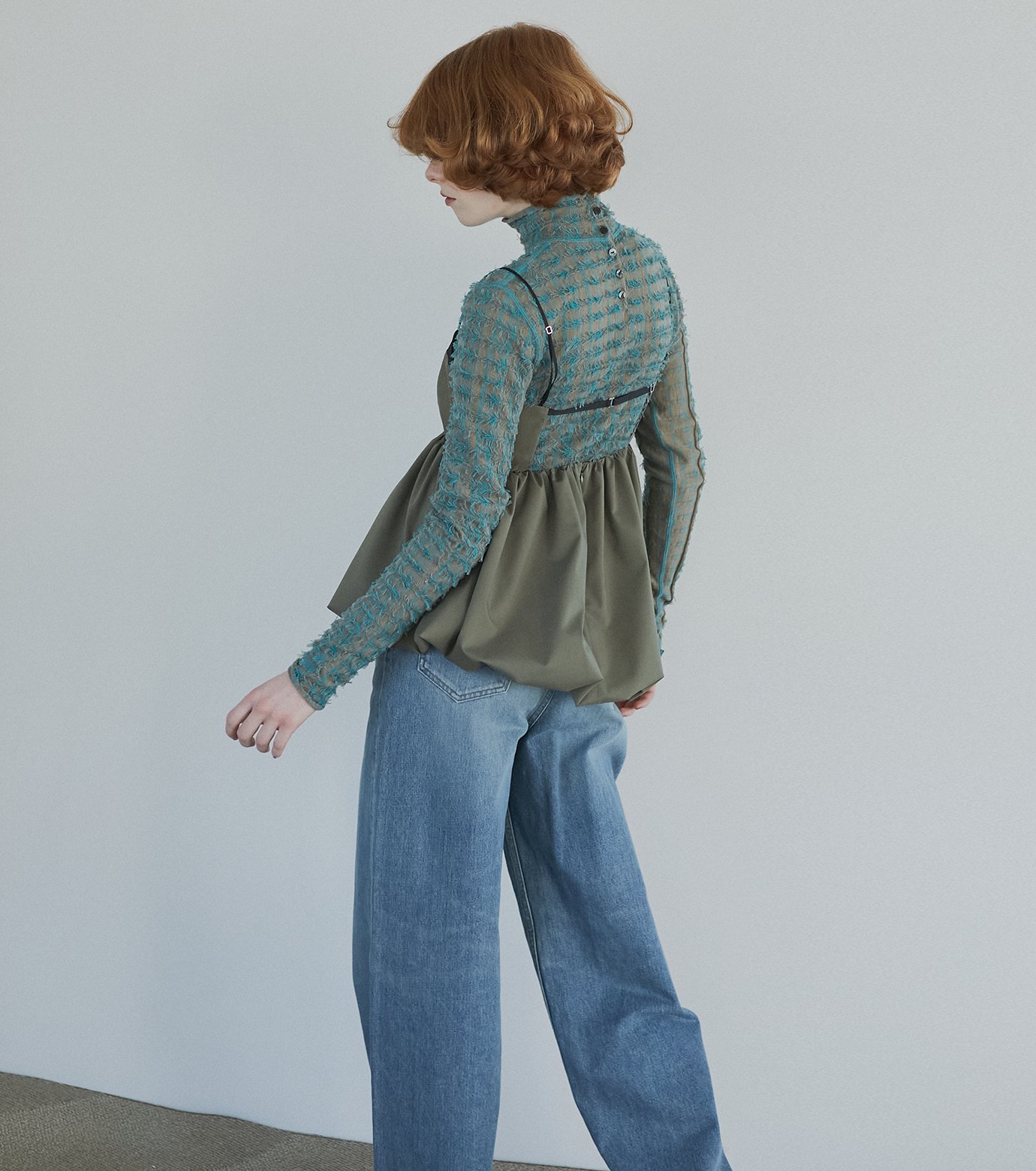 ル シェル ブルー - LE CIEL BLEU | Peplum Top-Khaki-36の通販 