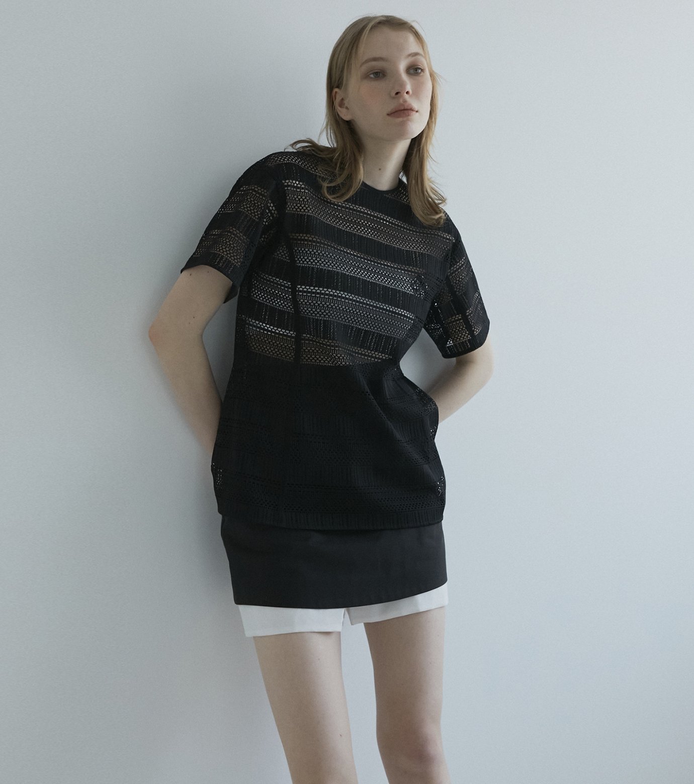 ルシェルブルー le ciel bleu tape detail knit