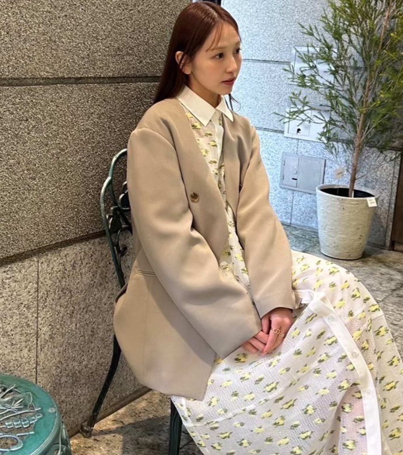 ル シェル ブルー - LE CIEL BLEU | Curve Line Blazer-Gray-36